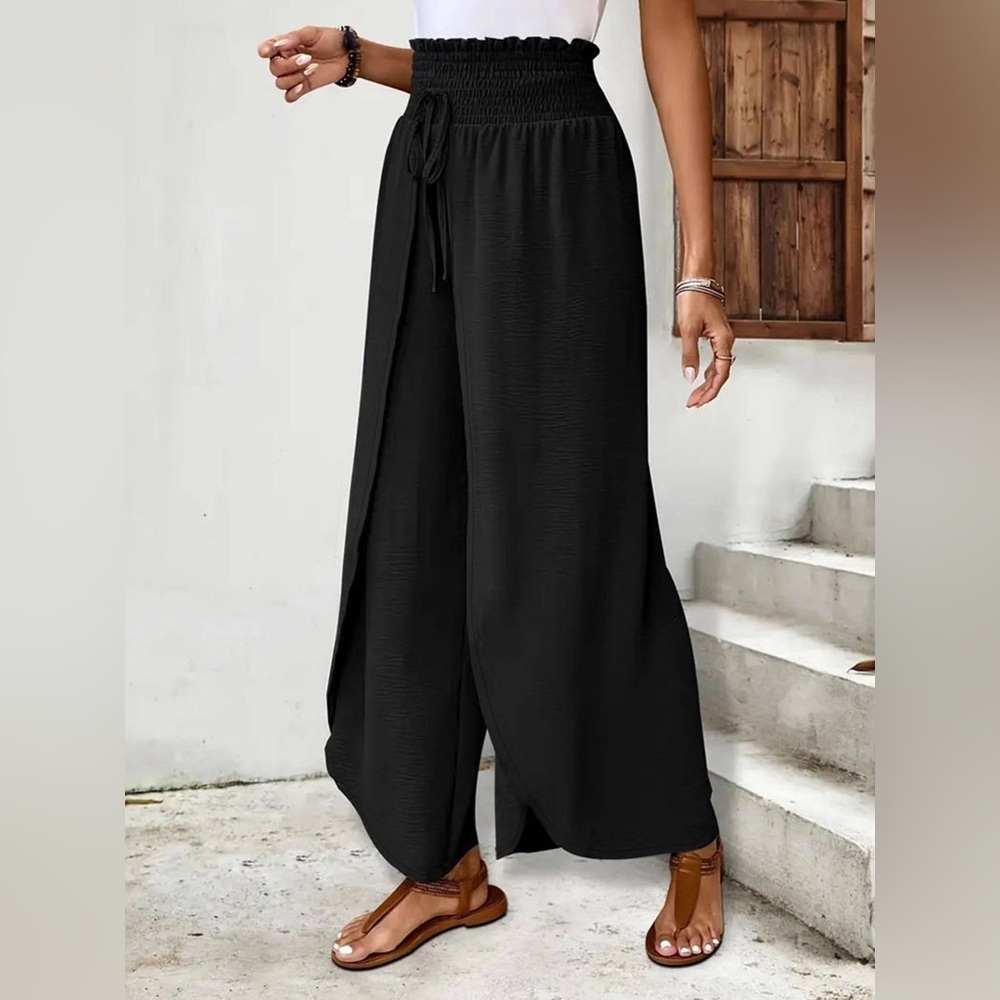 High-Waisted Side Slit Pants - Picture 4 of 4